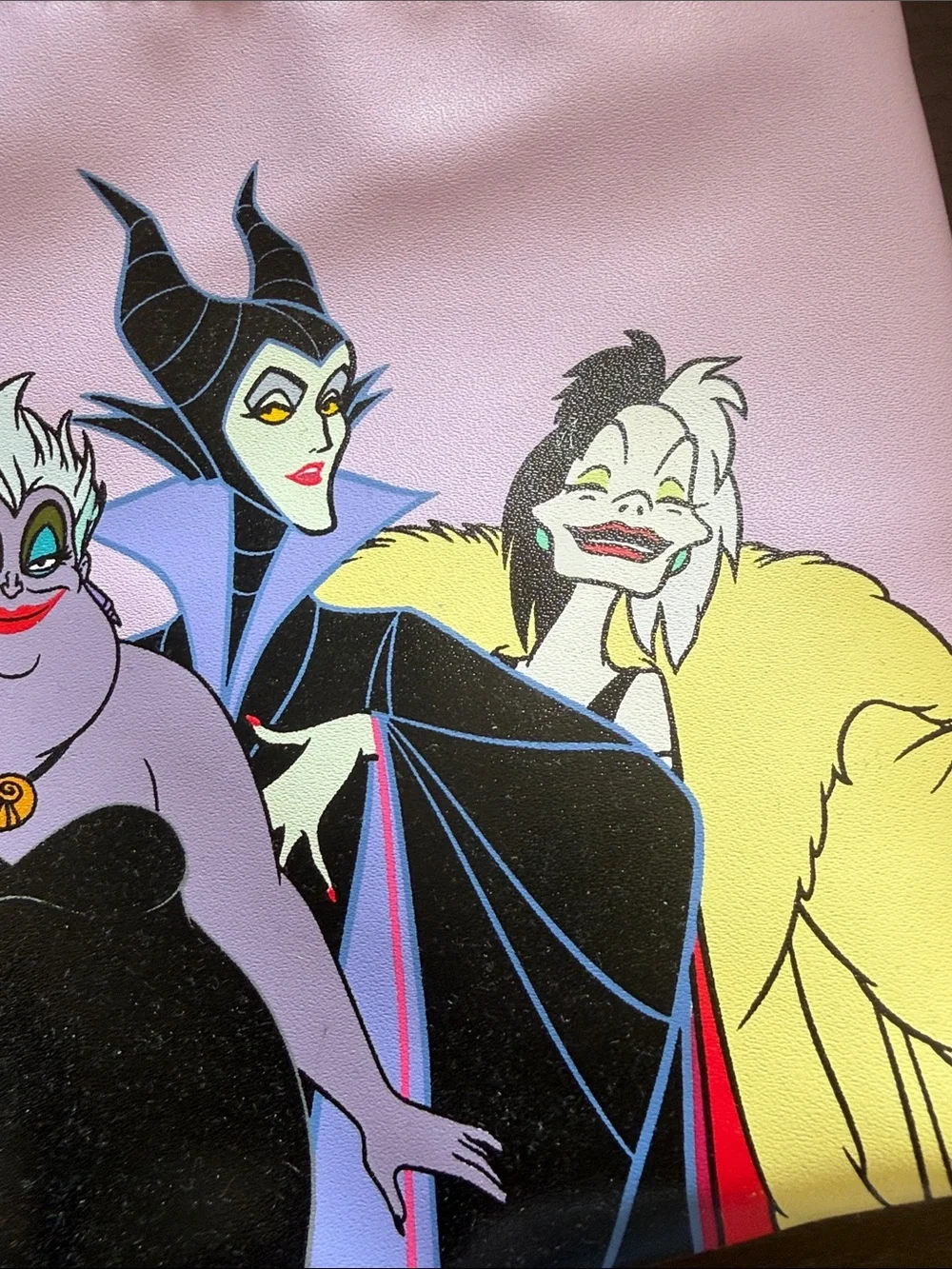 NWT Vegan H and M Disney Villains Purple Cosmetic Pouch - Icon Character Print